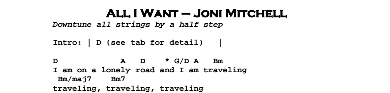 All I Want di Joni Mitchell