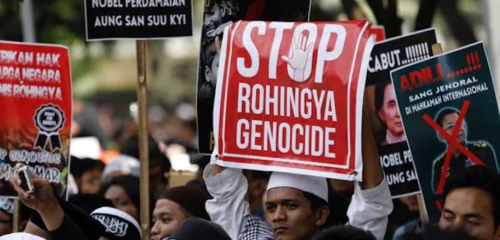 Manifestazione contro il genocidio dei Rohingya