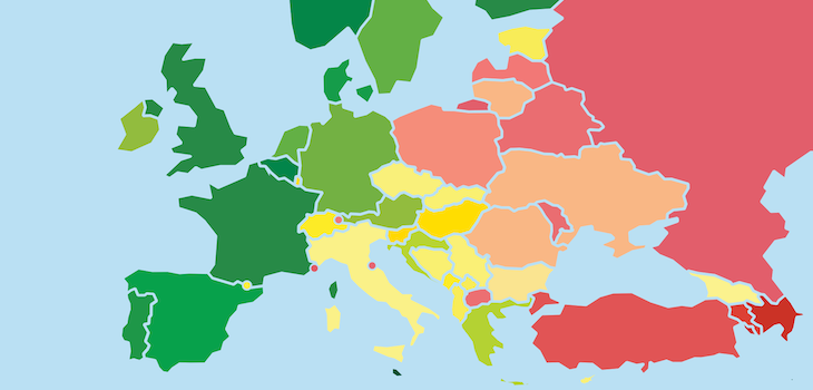 rainbow europe map 2022
